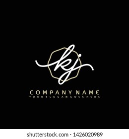 KJ Initial handwriting logo concept
