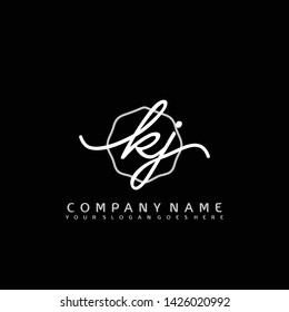 KJ Initial handwriting logo concept