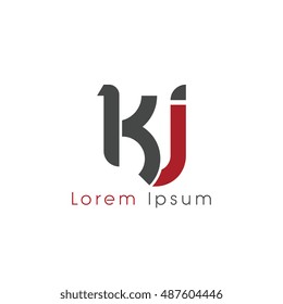 kj initial letter linked lowercase logo. k and j vector template design.