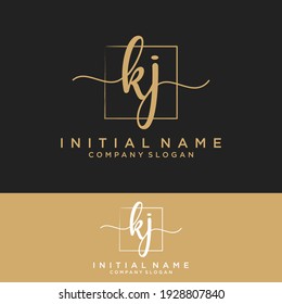 KJ Initial letters, handwriting signature logo.