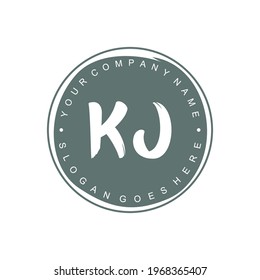 KJ Initial logo Branding Brush wedding business