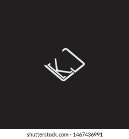 KJ Initial Logo letters with rotate squere template