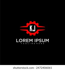 KJ initial monogram for automotive logo design vector