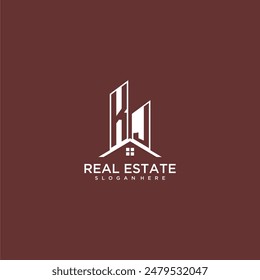 KJ Initial Monogramm Gebäude und Dachlogo für Immobilien