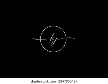 Plantilla De Vector Y Diseño De Logotipo De Letra De Monograma Inicial De KJ