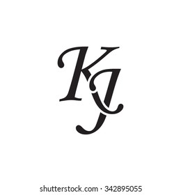 KJ initial monogram logo