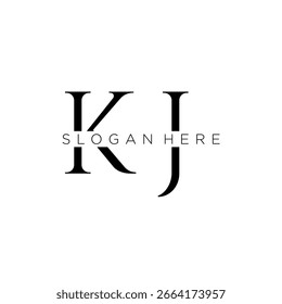 Logotipo do monograma inicial do KJ com design de estilo empresarial