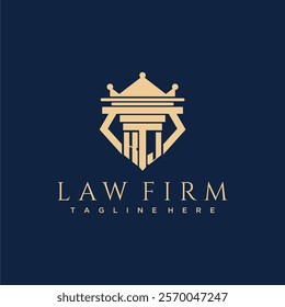 KJ initial monogram logo for lawfirm vector design