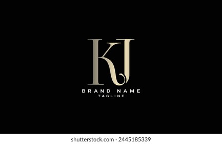 KJ, JK, Abstract initial monogram letter alphabet logo design