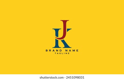 KJ, JK, Abstract initial monogram letter alphabet logo design