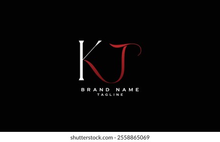 KJ, JK, Abstract initial monogram letter alphabet logo design