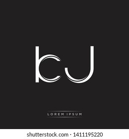 kj k j logo. Initial Letter Split Lowercase Design Template 