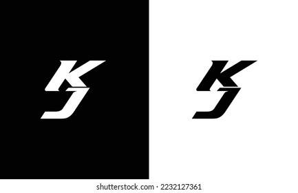 plantilla de icono de logotipo de carta de KJ