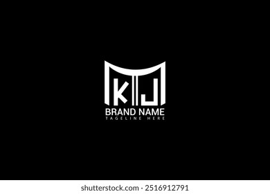 KJ letter logo design on black background. KJ creative initials letter logo concept. KJ unique design