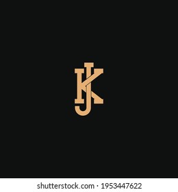 Kj letter logo design vector