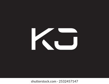 Logotipo de la letra de KJ y diseño inicial del logotipo
