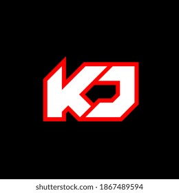 Diseño del logo de KJ, diseño inicial de la carta de KJ con estilo de ciencia ficción. K J portan letra del alfabeto italiano moderno. Tipografía de estilo urbano.