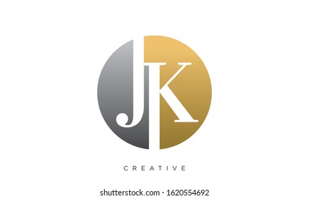 KJ logo design vector luxury circle shape