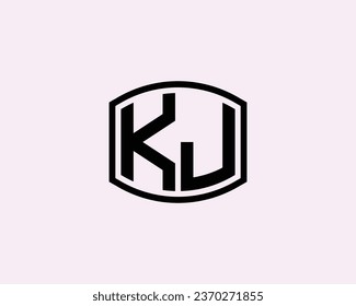 KJ logo design vector template