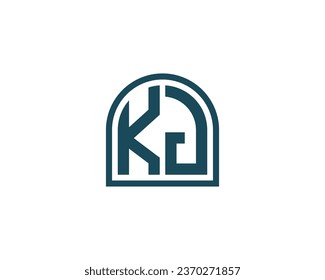 KJ logo design vector template