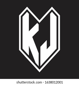 Kj Logo Monogram Emblem Line Style Stock Vector (Royalty Free ...