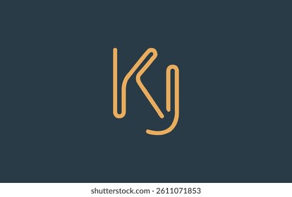 KJ Minimalistic Line Art Logo Design with Abstract Lettering. Abstract minimalistic logo design featuring a sleek line art style.
