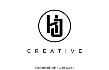 KJ monogram. initial letters KJ eye-catching Typographic logo design with circle, very creative stylish lettering logo icon for your business and company