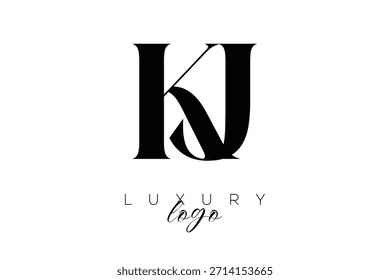 KJ Serif Letter Monogramm Typografie Logo für elegante Premium-Branding-Identität