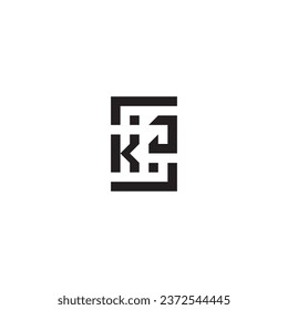 KJ square concept retro logo in high quality professional design that will print well across any print media