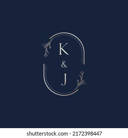 KJ wedding initial logo letters in high quality professional design that will print well across any print media