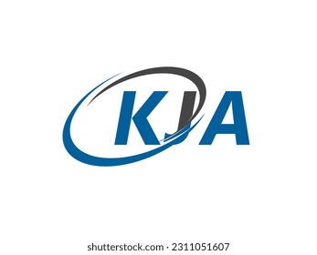 KJA letter creative modern elegant swoosh logo design