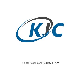 KJC letter creative modern elegant swoosh logo design