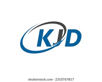 KJD letter creative modern elegant swoosh logo design