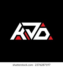 Diseño del logotipo de la letra del triángulo de KJD con forma de triángulo. Monograma de diseño del logotipo del triángulo de KJD. Plantilla de logotipo vectorial de triángulo de KJD con color rojo. Logo triangular de KJD Diseño sencillo, elegante y lujoso.