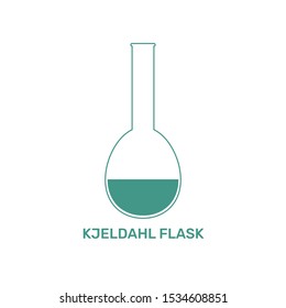 Kjeldahl flask chemistry laboratory glassware vector illustration isolated on white background. 