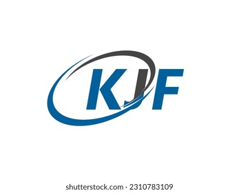 Letra KJF diseño creativo elegante del logo de swoosh
