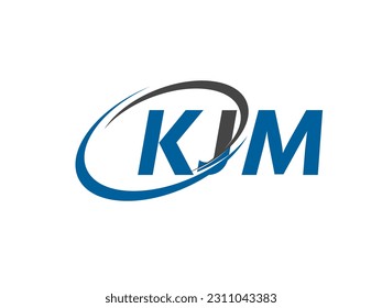 KJM letter creative modern elegant swoosh logo design