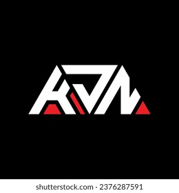 Diseño del logotipo de la letra del triángulo de KJN con forma de triángulo. Monograma de diseño del logotipo del triángulo de KJN. Plantilla de logotipo vectorial del triángulo de KJN con color rojo. Logo triangular de KJN Diseño sencillo, elegante y lujoso.
