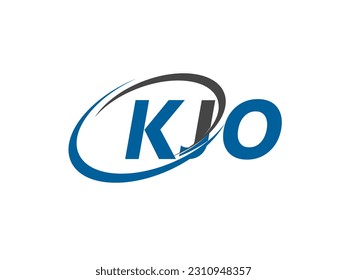 KJO letter creative modern elegant swoosh logo design