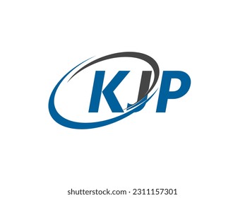 KJP letter creative modern elegant swoosh logo design