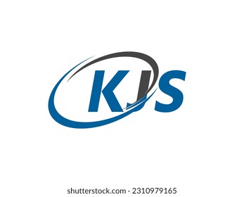 Letra kJS diseño creativo y elegante del logo de swoosh