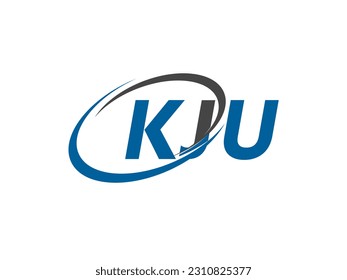 Letra KJU diseño creativo elegante del logo de swoosh