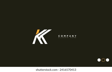  Letras alfabetas de KK Logo del primer monograma 