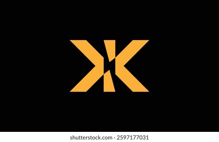 KK bolt monogram logo design