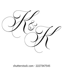 KK Calligraphy Monogram initial letters logo