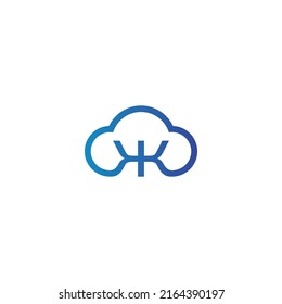 KK Cloud Logo, Cloud Logo, Letter K