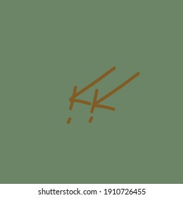 KK green background handwritten logo