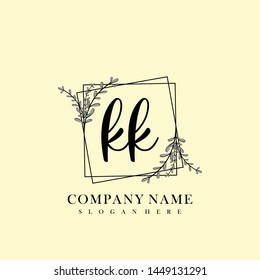 KK Initial beauty floral logo template