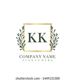 KK Initial beauty floral logo template