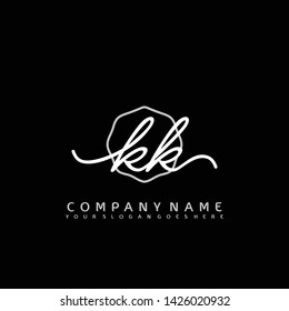 KK Initial handwriting logo concept
